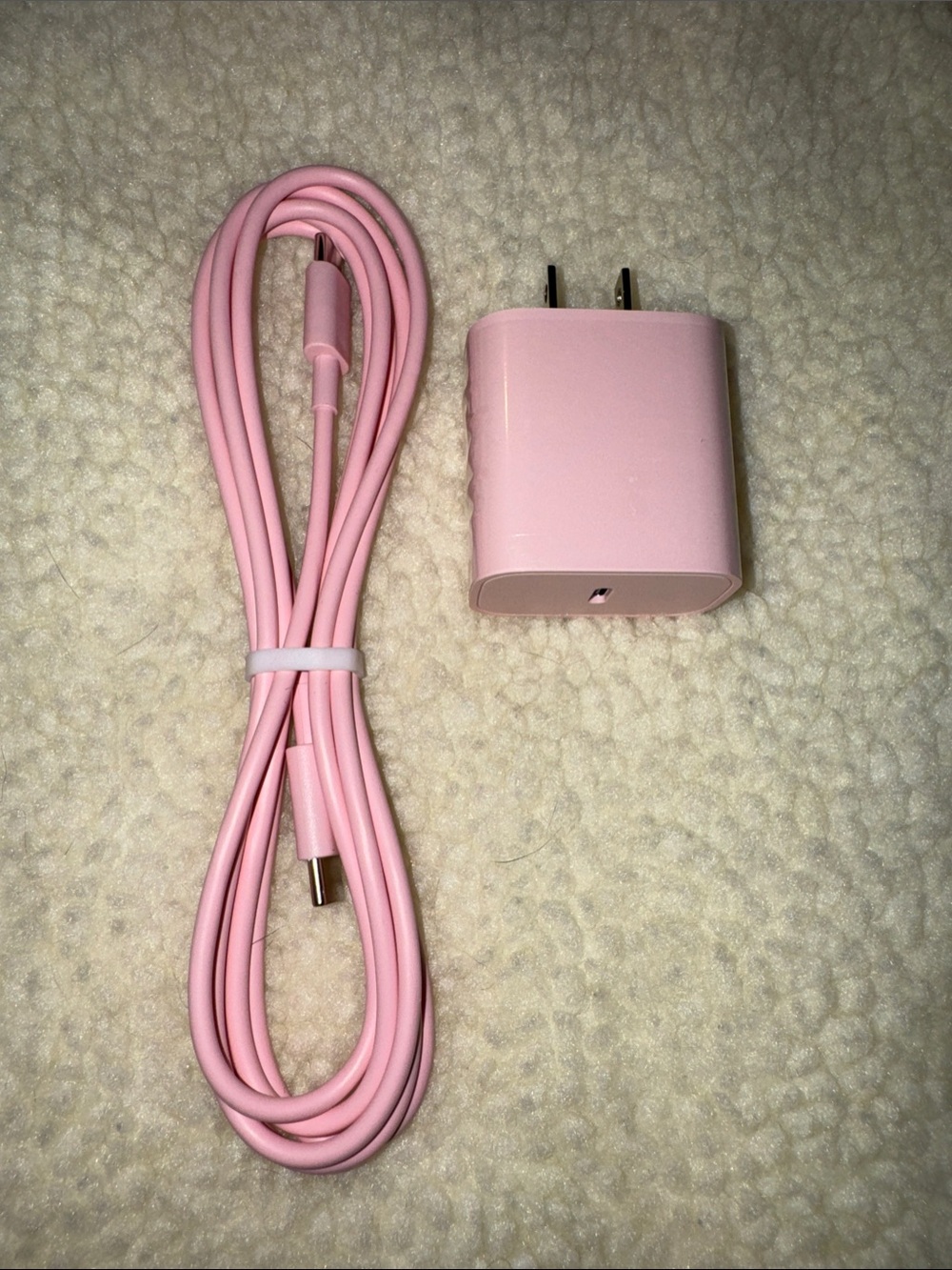 Pink Type C Fast Charging 6 foot Cable with Block, NEW